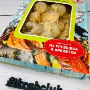 Шашлыки на шпажках с креветкой и гребешком